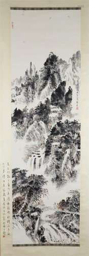 CHINESE SCROLL PAINTING OF MOUNTAIN VIEWS