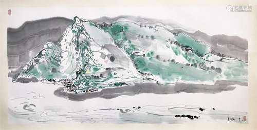 CHINESE SCROLL PAINTING OF MOUNTAIN VIEWS