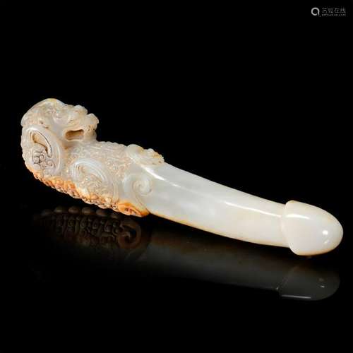 CHINESE WHITE JADE DRAGON PENIS