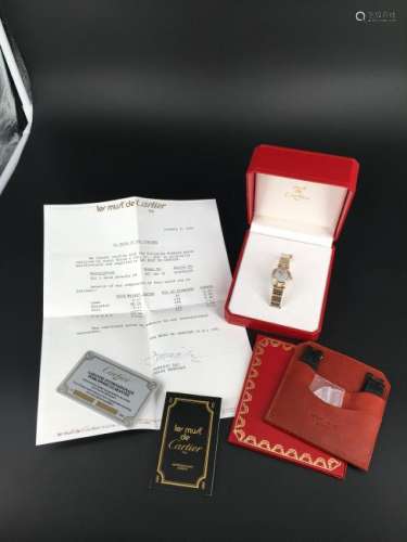 Genuine Cartier 18K gold lady watch with certificate