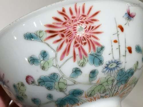 A famille rose flower bowl, Republic era