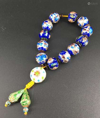 An old enamelled on silver bracelet