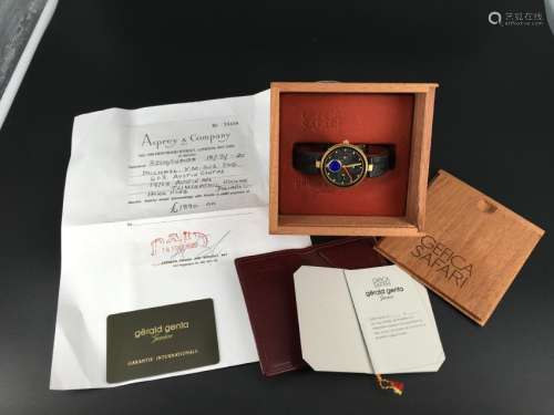 Genuine Gerald Genta gold wrist watch with certificate