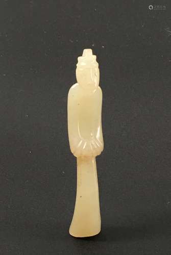 A celadon jade carved scholar figure