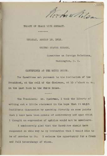 Woodrow Wilson: Treaty of Versailles