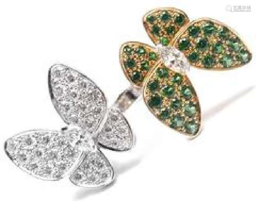 Van Cleef & Arpels Two Butterfly 18k Gold Diamond