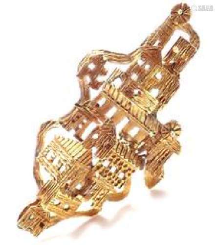 Lalaounis Santorini 18k Yellow Gold Pin Brooch