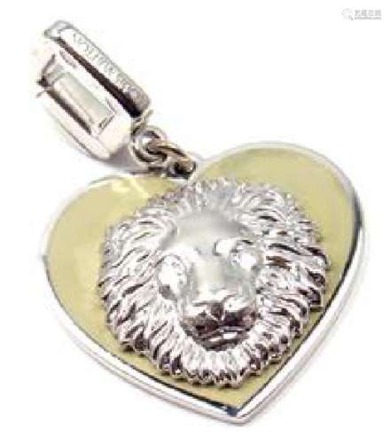 LOUIS VUITTON 18K WHITE GOLD BE WELL LION SAPPHIRE