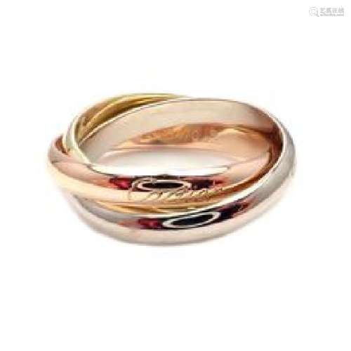 Cartier 18k Tri-Color Gold Trinity Band Ring Size 63 10