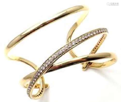 Tiffany & Co Angela Cummings 18k Gold Diamond Bangle