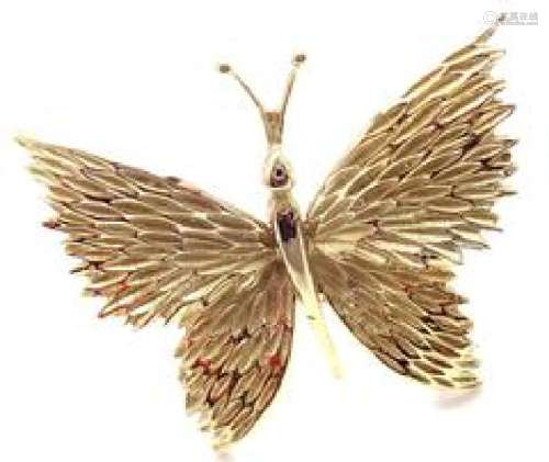 Tiffany & Co 18k Yellow Gold Butterfly Pin Brooch