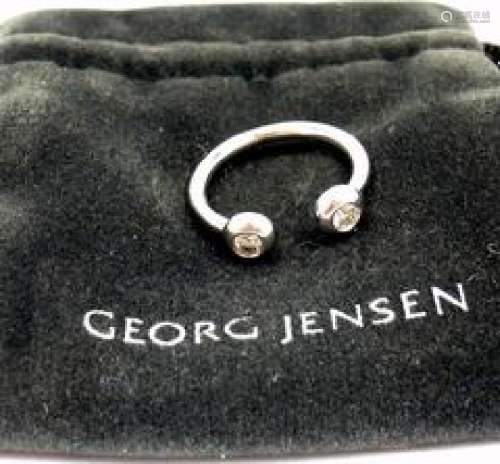 Rare Georg Jensen Aurora 18K White Gold Diamond Ring