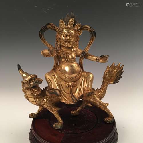 Chinese Tibetan Gilt Bronze Buddha