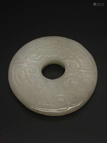 Chinese Archaic Carved Jade Bi Disc