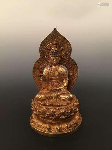 Fine Chinese Gilt Bronze Buddha