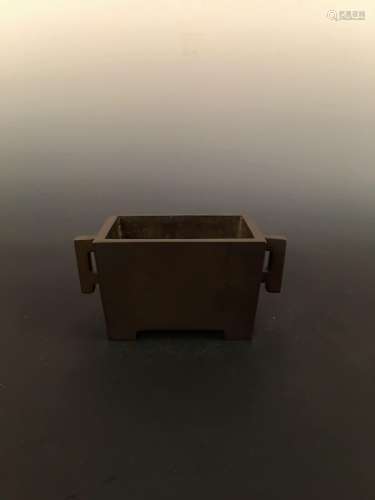 Chinese Bronze Square Censer