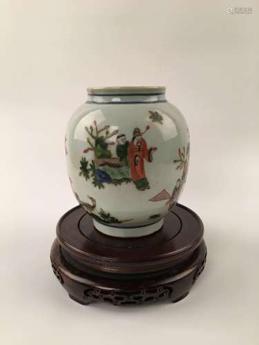 Chinese Famille Rose Porcelain Jar With Jin Yu Man Tang Mark