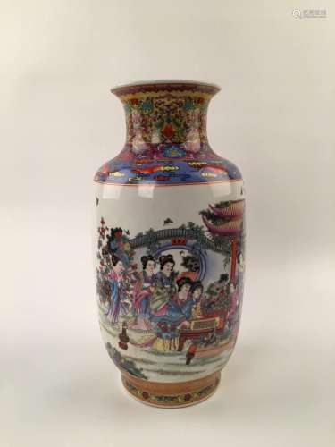 Chinese Famille Rose Vase With QianLong Mark