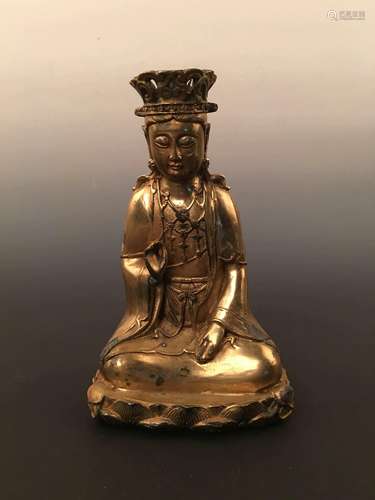 Chinese Gilt Bronze Guanyi