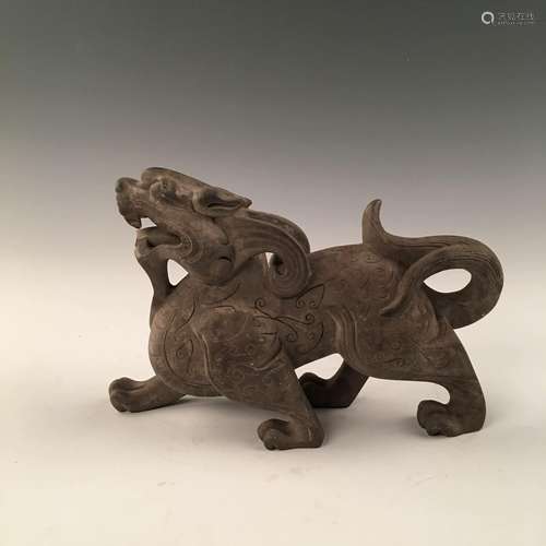 Chinese Fudog Pottery Statue