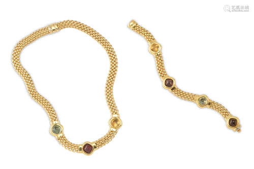 A gem-set necklace and bracelet suite, by Fope
