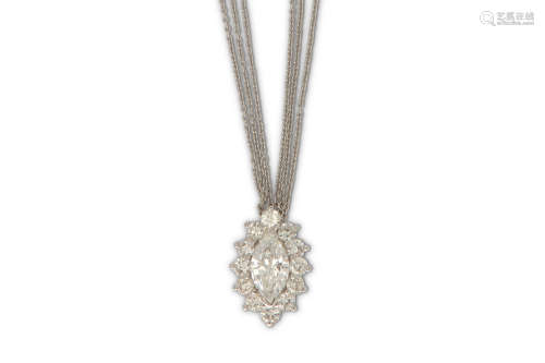 A diamond pendant necklace