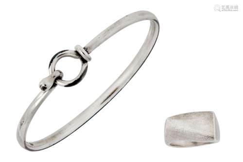 A 'Plaza' ring, by Henning Koppel and a bangle by Vivianna Tourn Bulow-Hube for Georg Jensen