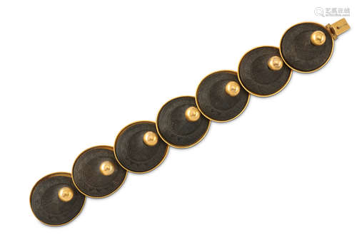 A mid 19th century bog oak bracelet