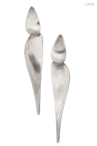 A pair of pendent earrings, by Nana Ditzel for Georg Jensen