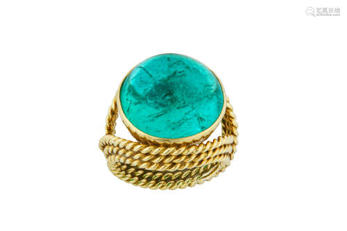 An emerald dress ring