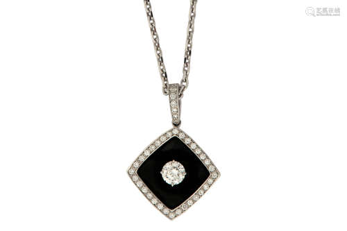 An enamel and diamond 'Nuit Noire' pendant necklace, by Chanel