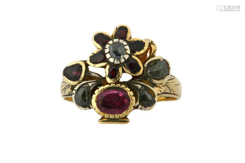 A gem-set giardinetto ring, second half of the 18th century and later