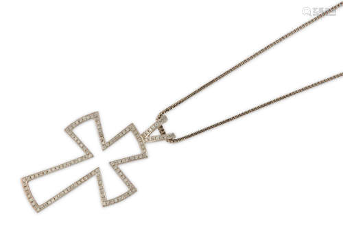 A diamond-set cross pendant necklace, by Theo Fennell