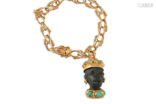 A bracelet with a Blackamoor charm, circa 1955