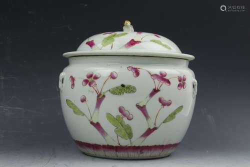 A Chinese Porcelain Congee Jar with Cover