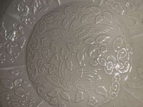 A Ding Kiln Phoenix Plate