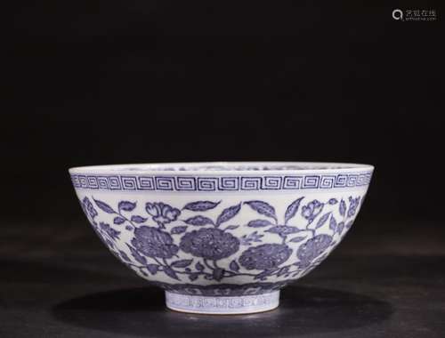 A Blue and White Inter-Locking Lotus Bowl Guangxu Mark