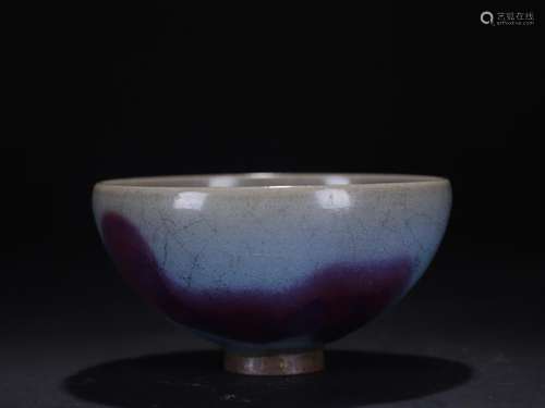 A Purple and Copper-Green Splashed Jun BUBBLE Bowl