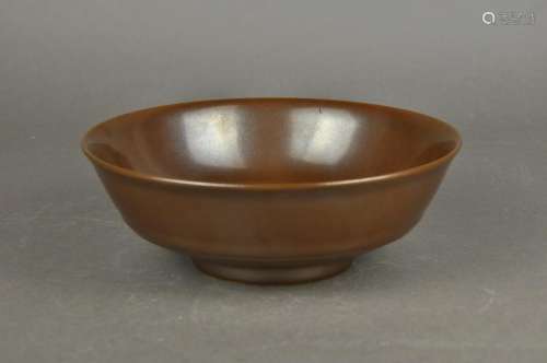 A Brown Glazed Bowl with Yongzheng Mark