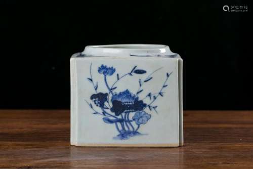 A Blue and White Four Seasons Brush Pot