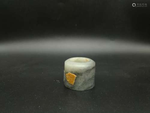 A Carved Hetian Jade Archery Thumb Ring Qing Dynasty