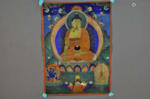A Shakyamuni Buddha Thangka