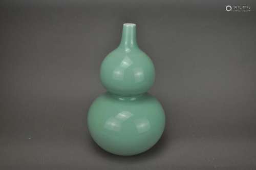 A Double Gourd Form Blue Glazed Vase Qianlong