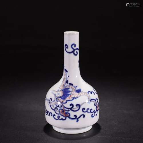 A Blue Under Glaze Red Dragon Zun Vase Yongzheng