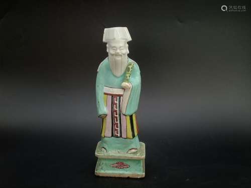 A Famille Rose Figure of Fortune Immortal Qing Dynasty