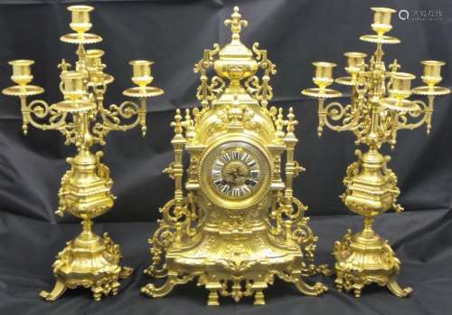 An Exquisite French Gilt Clock Candelabras Douillon