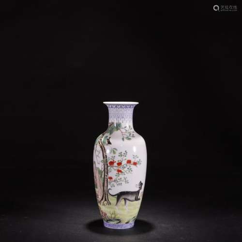 A Cloisonne Glaze Garden Dog Vase Qianlong