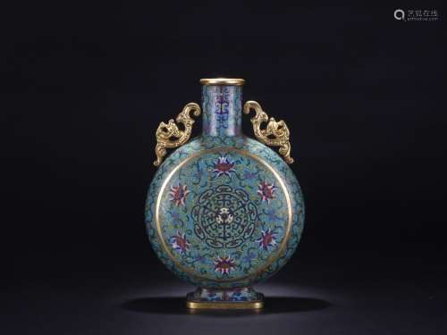 A Cloisonne Moonflask Vase Qianlong Mark