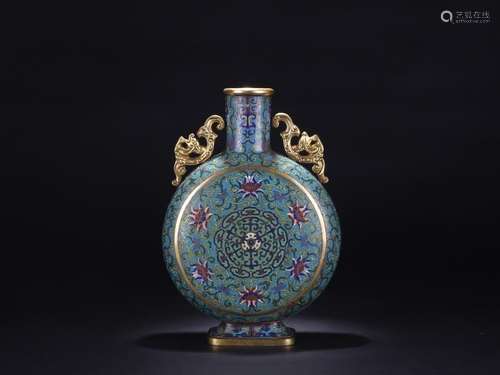 A Cloisonne Moonflask Vase Qianlong Mark