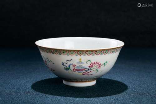 A Famille Rose Eight Treasures Motif Bowl Qing Guangxu